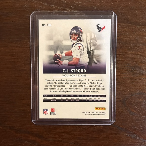 Cj Stroud Prestige Extra Points Diamond Refractor Card #116 - Picture 2 of 2